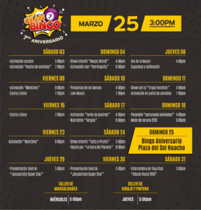 Plaza del Sol Huacho - Eventos Marzo