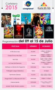 Plaza del Sol Piura - Cartelera del 09 al 15 de Julio