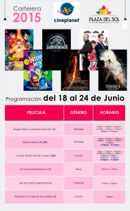 Plaza del Sol Piura - Cartelera del 18 al 24 de Junio