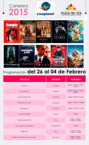 Cartelera de Cine 26 de Febrero al 04 de Marz